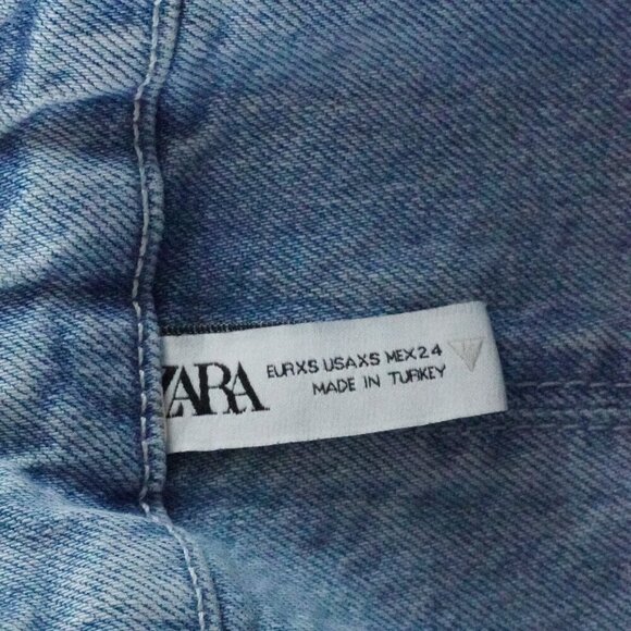 Zara Light Blue Denim Bustier Top - Picture 5 of 9